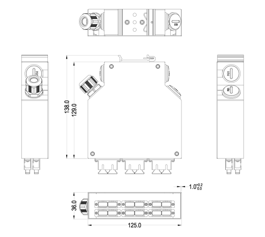 Оптический кросс на DIN рейку ORB-6LC-DX-SM Оптический кросс на DIN рейку ORB-6LC-DX-SM